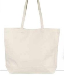 Canvas 12oz Tote Bag w/ Velcro Closure - 19" W x 15" H x 5" D